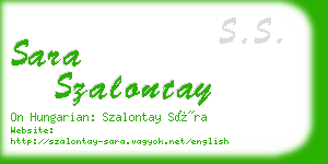 sara szalontay business card